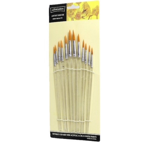 Набір художніх пензликів K1356 в наборі 12 штук