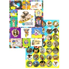Набор патриотических наклеек-стикеров А5 НС-А5-10-3, 2 листа