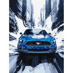 Картина за номерами "Синій мустанг" ©art_selena_ua KHO5159, 30х40 см 