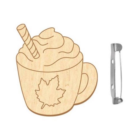 Заготовка брошки для розфарбовування "Латте з маршмеллоу" FDZB-096