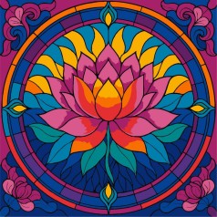 Картина за номерами "Вітраж. Лотос" ©art_selena_ua KHO5167, 30х30 см