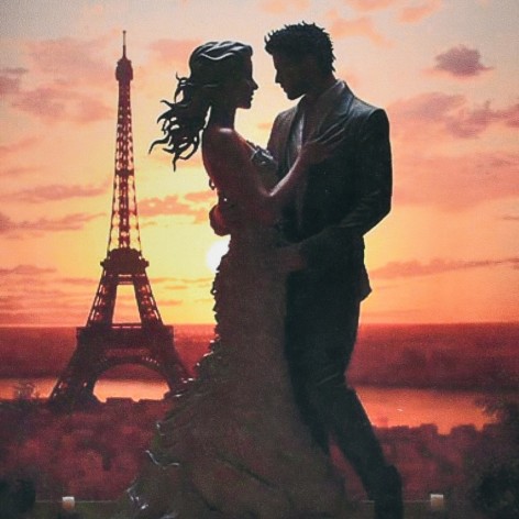 Алмазна мозаїка "Вечірня магія Парижу" HEE16314 30х30 см 