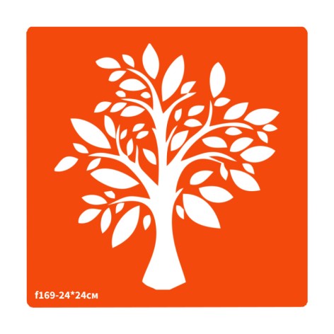 Трафарет для био-тату Дерево f169-24*24см, размер 24х24см