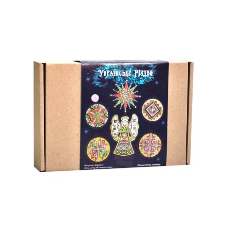 Набір зі стразами "Ukrainian Christmas" 187128, 6 фігур із пластику